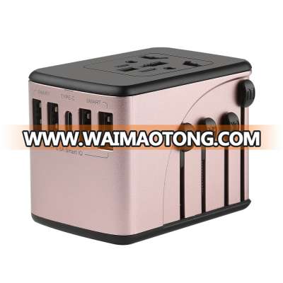 PD type-c universal travel adapter chargers with 4 USB ports all in one plug & socket 2000W 6.5A