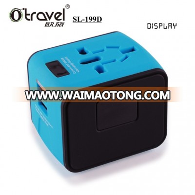 Otravel SL-199D(LCD for showing voltage and current power) internatinoal plugs universal travel adapter with usb