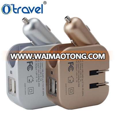 global functional usb car and home charger with US/UK/AUS/EU plugs 2.1A