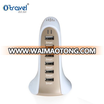 Smart Power Strip Tower - 6 Port USB Charger 6 Outlet Power Strip